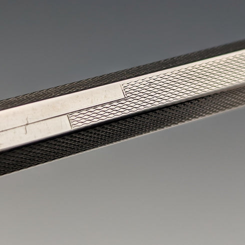 British Vintage Yard O' Red Rolled Silver Hexagon Propelled Pencil in Case